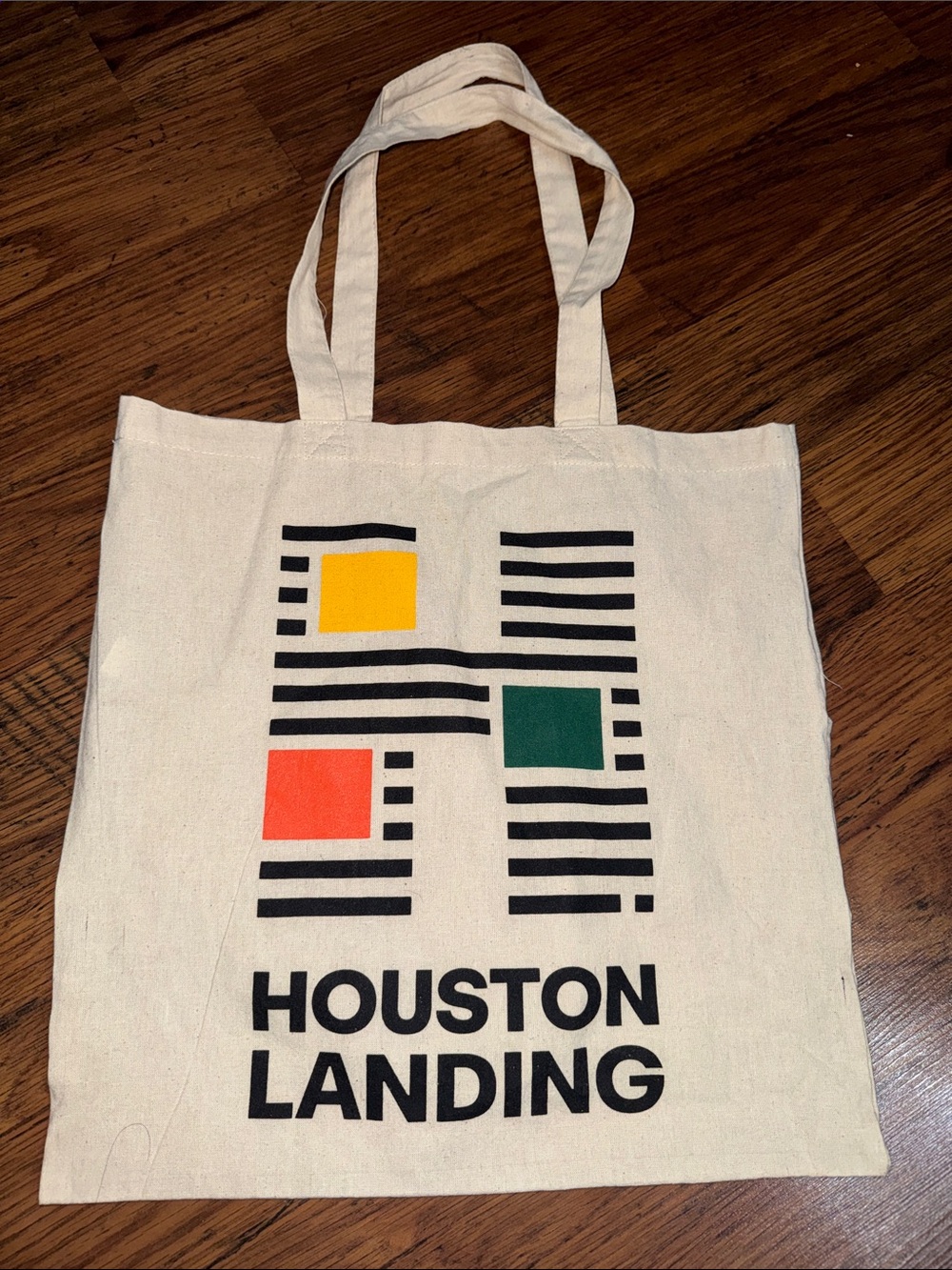 Houston Landing Graphic Canvas Tote - Yellow, Green, Red